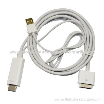 iPad to HDMI Male 1.8m + USB1m, 1.8m Male + USB Cable for iPhone 4 and 4S, iPad 2, iPad, Charging